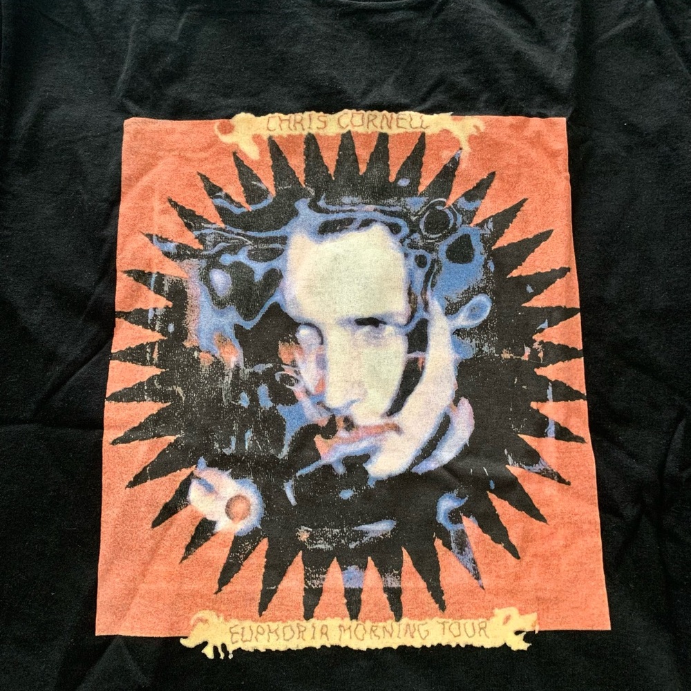 Vintage 2000 Black Chris Cornell Euphoria Morning Tour T-Shirt New w. Tags